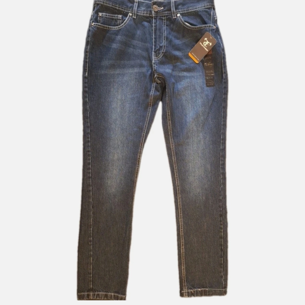 Truetimber Jeans Blue Slim Straight Leg  Men's 38 38x32 Dark Wash